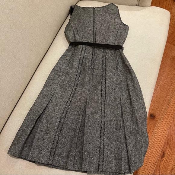 Ann Taylor Loft Wool Embroidered Pleated Dress - Picture 3 of 5